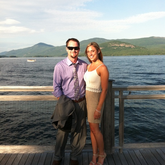 Kensie Cream and Brown Strapless Dress - Picture 4 of 4